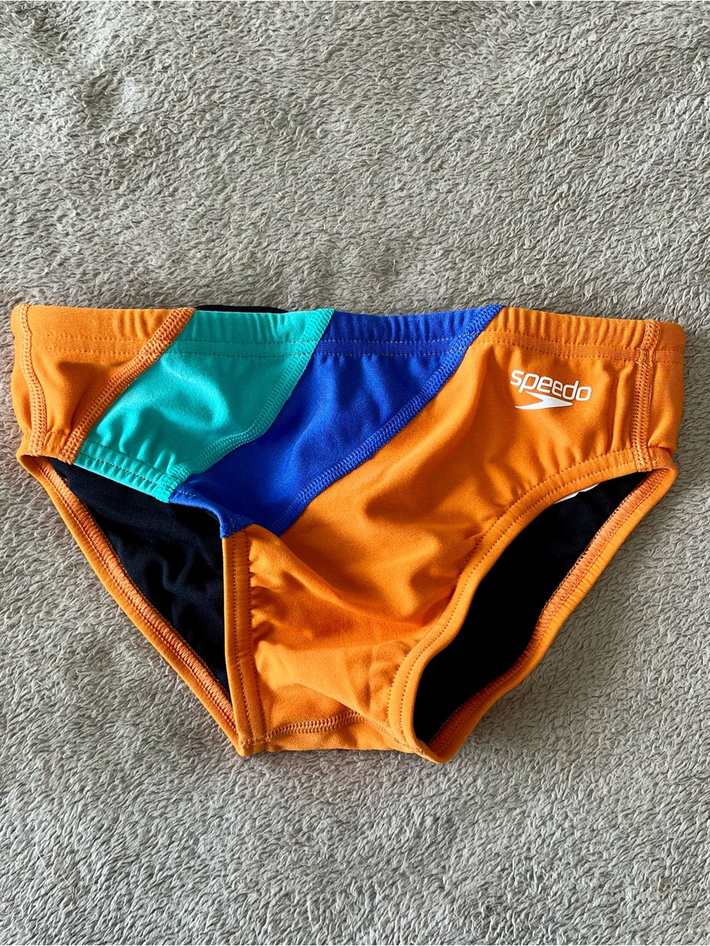 Speedo Orange, Teal & Royal Blue Men's Swim Briefs, eco Endurance, new
